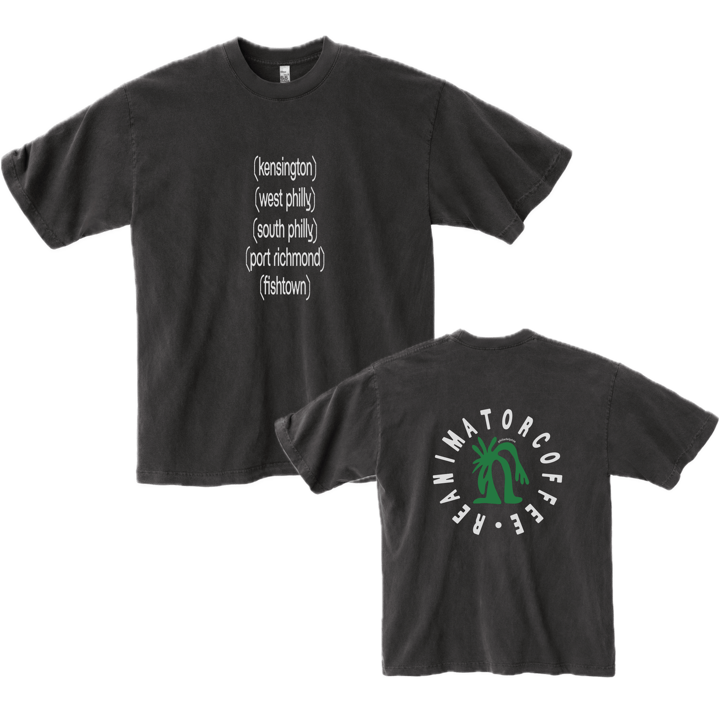 "Philadelphia" Black Garment Dyed T-Shirt